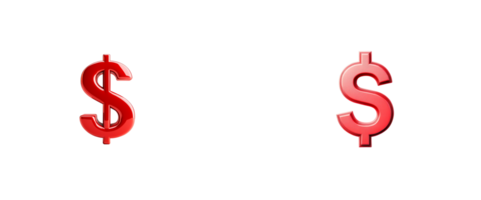 Red dollar signs on a transparent background for financial themes png