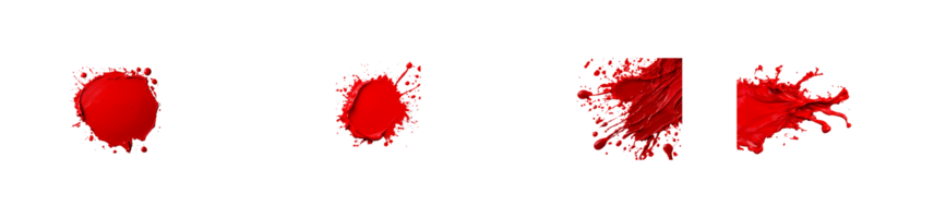Red paint splatters with a transparent background for design use png