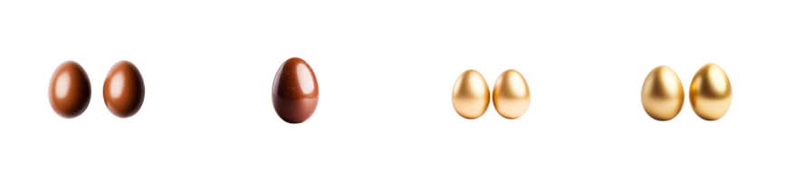 Different colored eggs in pairs on transparent background png