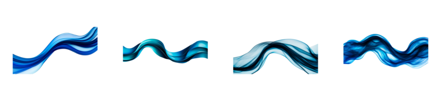Abstract blue wave patterns with transparent background for design use png