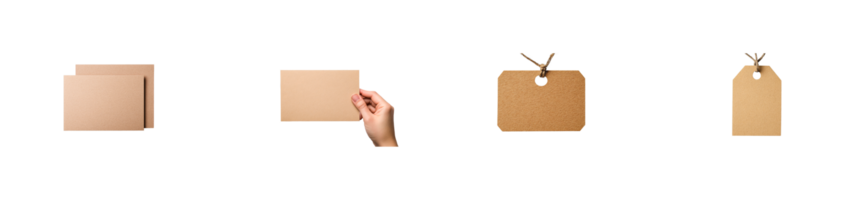 Blank papers and tags on a transparent background for crafting needs png