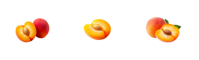Fresh apricots displayed on a transparent background for culinary use png