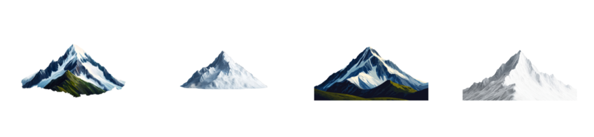 Artistic mountain peaks on a transparent background png