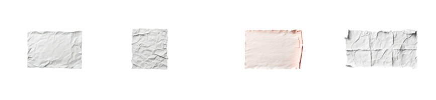 Crumpled paper textures on transparent background for design use png
