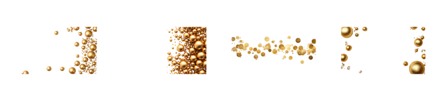 Golden bubbles collection with transparent background for design use png