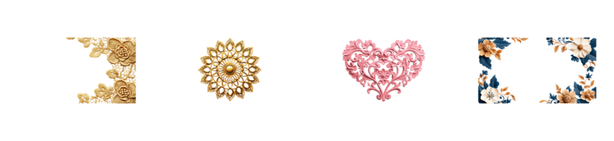 Decorative floral patterns with transparent background for design use png
