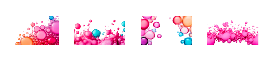 Colorful bubbles create an abstract pattern with soft gradients png