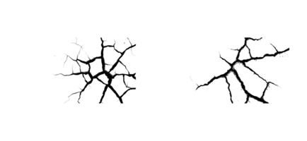 Intricate black cracks on transparent background for design elements png
