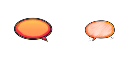 Speech bubbles in vibrant colors with a transparent background png