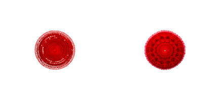 Red decorative circular elements with intricate patterns displayed png