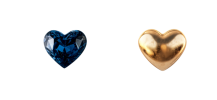 Two heart shaped objects are presented side by side png