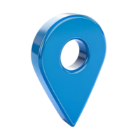 Blue Location Icon, Map Pointer, Navigation Pin, 3D Render, Shiny Surface, png
