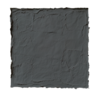 black square paper with Rough and Wrinkled Texture isolated on transparent background png
