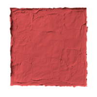 red square paper with Rough and Wrinkled Texture isolated on transparent background png
