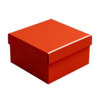 red color cube package box isolated on transparent background png