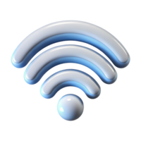 3D Rendered Glossy Wireless Signal with White Inner Core Outer Ring, png