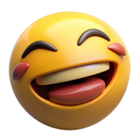 3D Render of Emoji with Wide Open Mouth and Tongue Sticking Out on png