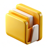 Rounded Folder with Inserts Icon, Stylized, 3D Rendered png