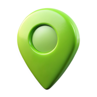 Glossy Location Pointer, GPS Style, Simple Pin Drop Icon, Detailed 3D Rendering png