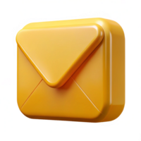 Glossy 3D Rendered Envelope Icon with Detailed Surface and Subtle Shadows png