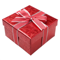 Patterned Box with Ribbon. Square Design with Lid and Decorative Bow png