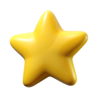 Golden Star, 3D Rendered, Cartoon Style, Minimalist png
