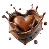 Chocolate Heart Splashing, Sweet Liquid, Dark Background, Delicious, Smooth png