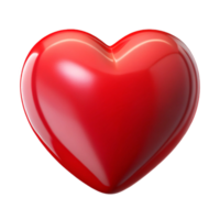 Heart Red 3D Render, Shiny Glossy Surface, Romantic Theme png