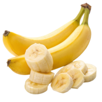 Fresh Yellow Bananas and Slices, Tropical Fruit Composition png
