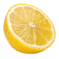 Macro shot of a juicy lemon half. Bright, yellow, and refreshing, showing png