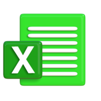 3D icon from Microsoft Excel. Suitable for presentation media, template design, brochures, promotional media and advertising png