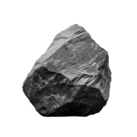 A solid heavy rock resting on a clean transparent background showcasing natural textures and shapes in a minimalist setting, heavy rock on transparent background, png