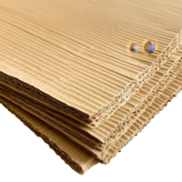 A stack of kraft corrugated paper sheets arranged neatly on a clean transparent background for creative projects, kraft corrugated paper on transparent backgroundfile png
