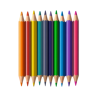 A vibrant arrangement of colored pencils in various shades isolated on a clean transparent background, of colored pencils, file of isolated object with shadow on transparent background png