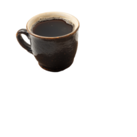 A vintage book resting on a textured surface with a warm cup of coffee on top against a clean transparent backdrop, Vintagestyle book with coffee cup on a transparent background png