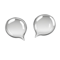 Glossy speech bubbles on a transparent background suitable for communication and dialogue concepts, two glossy speech bubble isolated on transparent background png