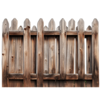 Wooden fence structure isolated on a transparent background, highlighting its rustic appearance and design features, Wood Fence Isolated on transparent background png