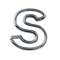 The letter S shines on a smooth transparent background, highlighting its elegant form and glossy finish in bright light, consonant letter s is used to make words on transparent backgroundfile png