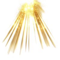 Golden light rays illuminate a bright background creating a radiant and ethereal atmosphere of warmth and positivity, Glowing Golden Light Rays Effect on transparent background png