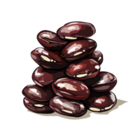 Satisfying stack of adzuki beans arranged neatly on a transparent background for culinary illustration, Stacked adzuki beans isolated Stock Illustration png