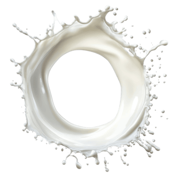 mjölk stänk formning en perfekt cirkel på en transparent bakgrund skapande en vibrerande och rena visuell effekt, mjölk stänk formning en cirkel isolerat png