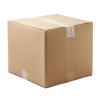 Closed cardboard box isolated on a transparent background highlighting a simple, practical storage solution for various uses, Closed cardboard box isolated on transparent background png