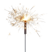 A dazzling sparkler emits bright light, creating an exciting atmosphere for a nighttime celebration, Bright Sparkler Light Display, file of isolated object on transparent background png