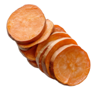 Sliced yams arranged on a transparent background ready for cooking or preparation in a modern kitchen setting, slice yams on transparent background png