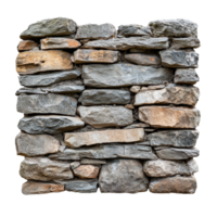 Old stone wall with rustic texture isolated on a transparent background, old stonewall isolated on transparent background png