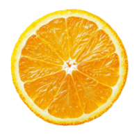 Freshly sliced orange on a transparent background showcasing its vibrant color and juicy texture, sliced orange isolated on the transparent background png