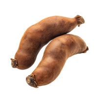 Tamarind pod isolated on a transparent background showcasing its unique shape and texture in natural lighting, tamarind isolated on transparent background png