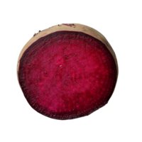Freshly cut half beetroot on a plain transparent background showcasing vibrant colors and natural textures in detail, half beetroot on transparent background png