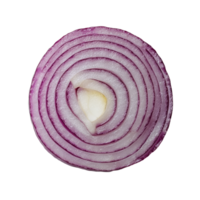 Freshly sliced red onion isolated on a clean transparent background ready for culinary use in various dishes, Slice onion isolated on transparent background png