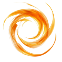 Dynamic orange lightning swirl creating a striking visual effect on a pure transparent background, Orange Lightning Swirl Isolated on transparent backgroundfor Energy and Power Concepts png